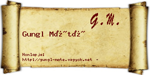 Gungl Máté névjegykártya