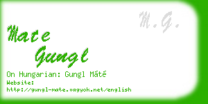 mate gungl business card